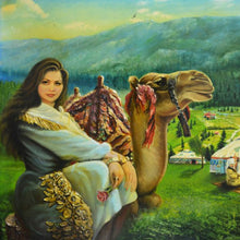 Girl With a Camel by Abdul Razzak Zaarur, Oil on Canvas