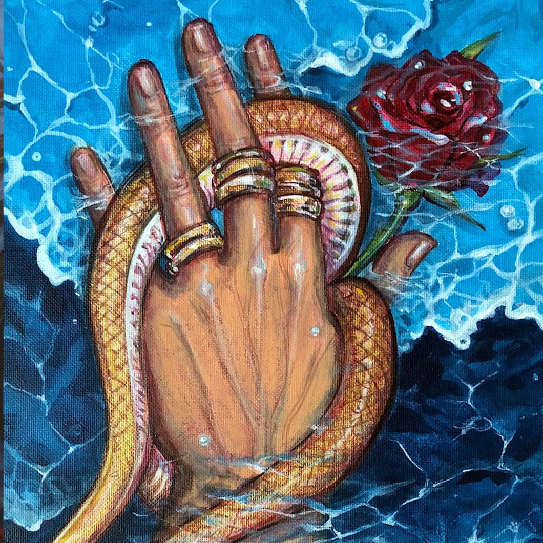 Golden Snake by Iris Apollo, Acrylic on Canvas