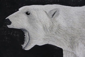 "ADAPTATION – Polar Bear" by Hannah Jensen, Carved Acrylic on Board