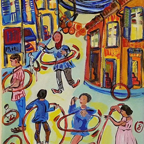 Hula Hoop By Michèle Bagni, Acrylic On Canvas