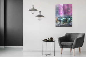 Purple Rain by Hilde Vaadal, Acrylic and Mixed Media on Canvas