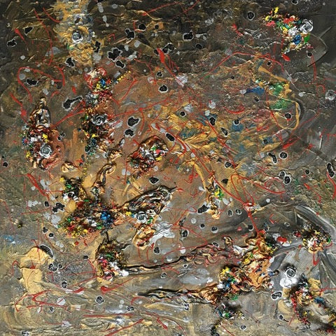 Kometen by Alexandra Taube, Acrylics & Metal Wire on Canvas