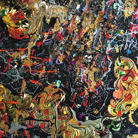 Dynamite by Alexandra Taube, Acrylics & Metal Wire on Canvas