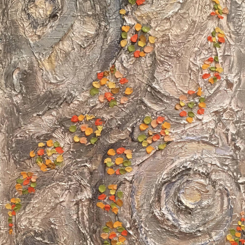Silent Cyclone by Poppy Charnalia, Oil, Turmeric Powder, Nail Polish