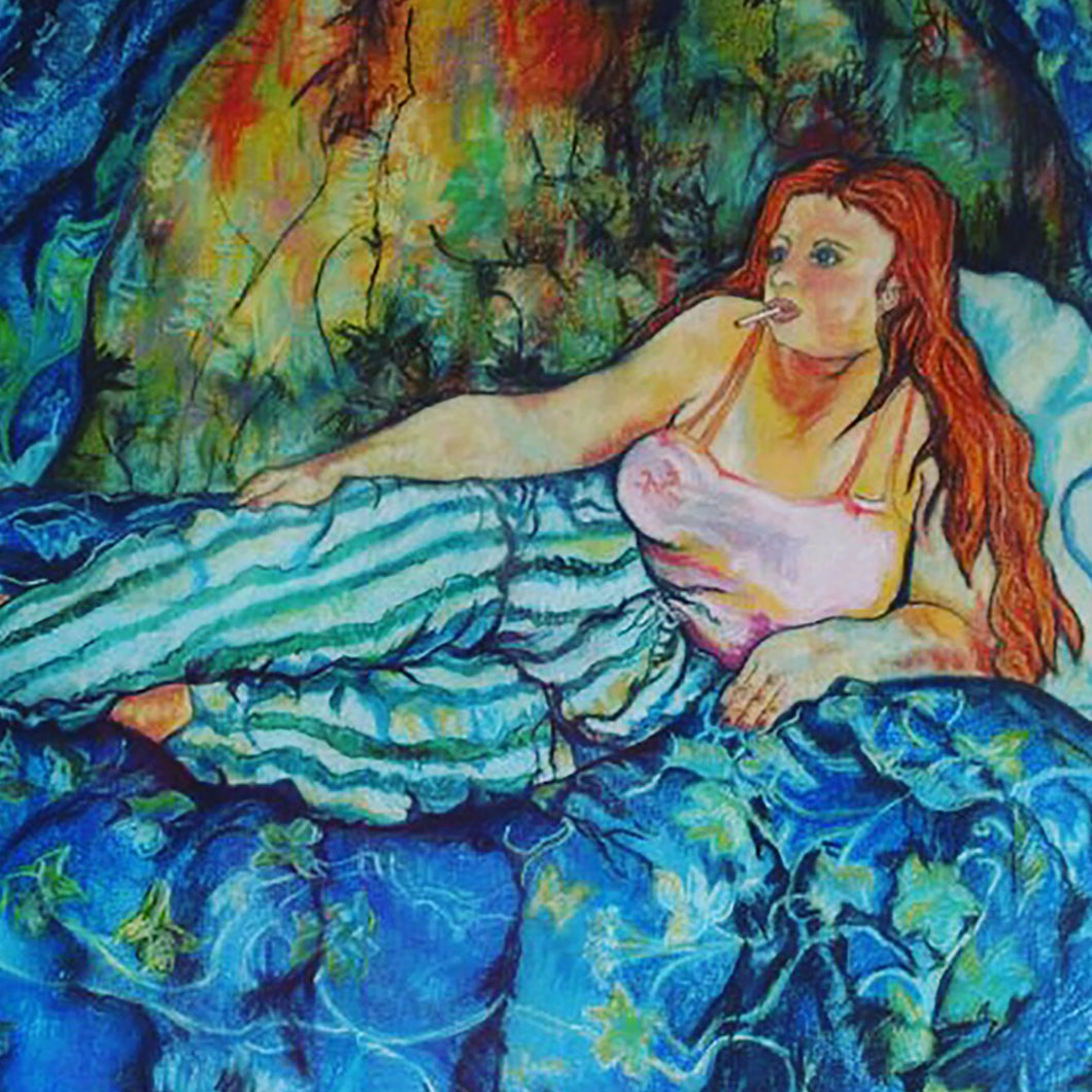 Me, Blue Room by Elizabeth Smith, Pastels on Paper