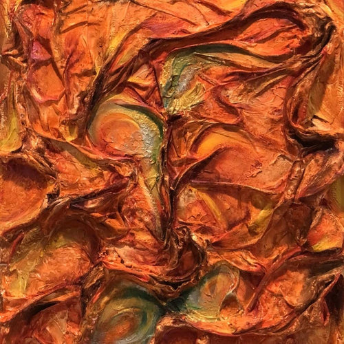 Heat by Poppy Charnalia, Acrylic, Turmeric Powder, and Chili Powder