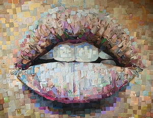 Barbie Lips by Whitney L Anderson, Hand-Cutout Collage