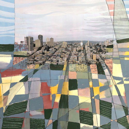 Campo y Ciudad 13 (Land and City 13) by Elisa Bernal, Mixed Media on MDF Board