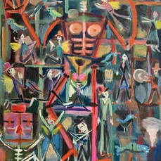 Buildings 2 by Santiago Cohen, Oil on Canvas