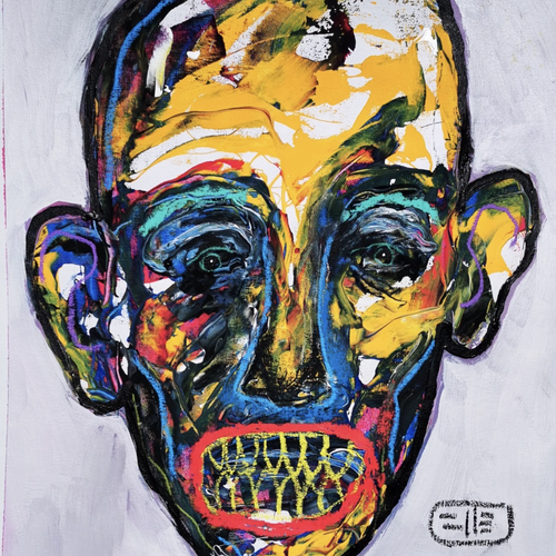 In Prison by Jordi Llagostera Roig, Mixed Media on Canvas