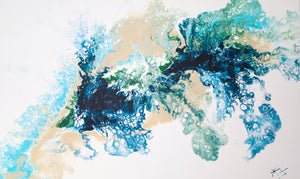 "Halcyon" by Kiana Sandvold, Fluid Acrylic on Canvas