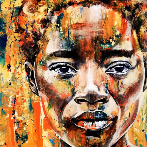 Lady in Orange by Zeca Vilela, Acrylic on Canvas