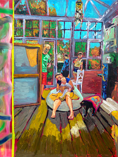 Las Meninas (La Familia) - after Velázquez II.  Oil on canvas, W 135 x H 155 x D 2.2 cm. by Peter van Toth