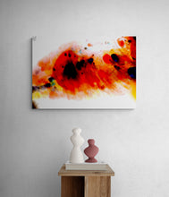 "Soul Warming" by Sally Lennon, Macro Photography Oil Dyes in Water on Canvas
