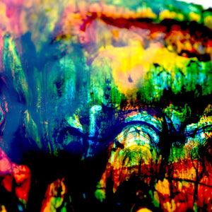 "Free" by Sally Lennon, Macro Photography Oil Dyes in Syrup on Canvas