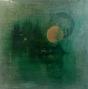 Twin Moons by Lisa Izquierdo, Mixed Media on Canvas