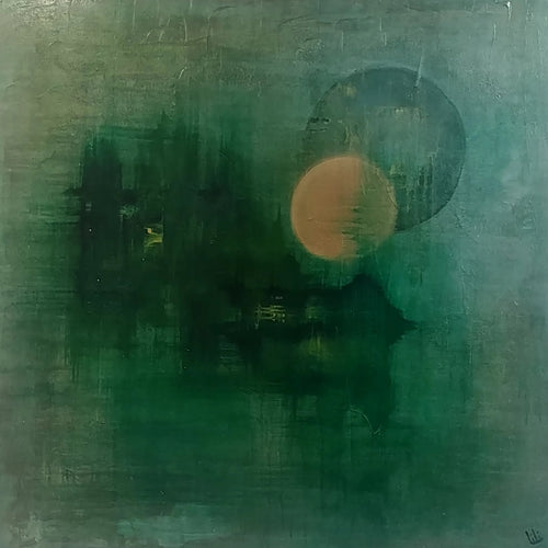 Twin Moons by Lisa Izquierdo, Mixed Media on Canvas