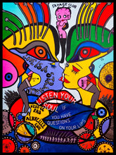 Listen To Your Soul By Reyol Enjoy , Acrylic and Ink On Canvas
