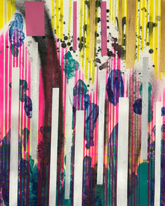 "Plastic Ocean" by Mai Kobayashi, Acrylic and Spray on Canvas on Paper