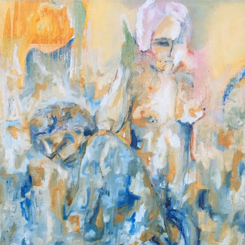 Mother and Daughter by Manuel Remeggio, Oil on Canvas