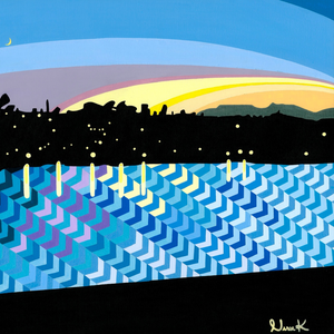 “Silver Lake Reservoir 3” by Niree Kodaverdian,  Acrylic on canvas panel