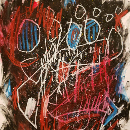 From Space Series No 3, by Stephane Desgroseilliers, Mixed Media on Cardboard