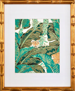 Palm Jungle I by Brittany Ford, Thermographic Embossing and Gouache Paint