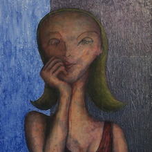 Patricia by Arturo Reyes Medina, Mixed Media on Canvas with LED Light Display