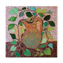 "Like the Green Leaf" by Donna M. Priddy, Stained Glass Mosaic on Wood