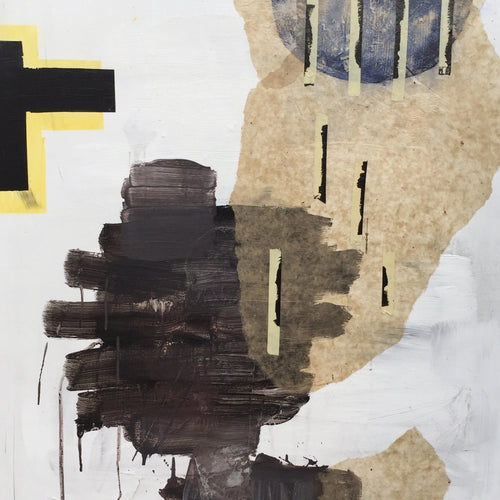 Reality Comes Undone by Trine Lund, Acrylic, Handmade Paper and Tape on Canvas