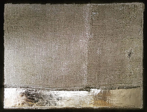 "Moonlight River" by Eduardo Terranova, Plaster Extruded and hand stitching on Burlap