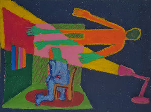 "Think" by David Younghwan Lee, Oil Pastel on Paper